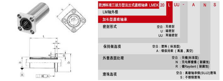 LMEK-L直線軸承-韓國SAMICK直線軸承